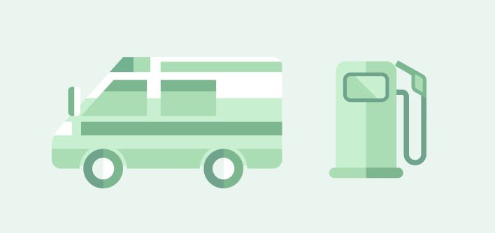 Karetka pogotowia, dystrybutor paliwa