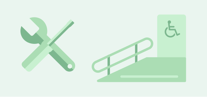 Narzędzia remontowe, podjazd dla wózków inwalidzkich